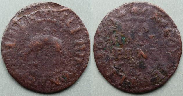 Cornhill, Will Hinton 1666 halfpenny token (Pepys diary)